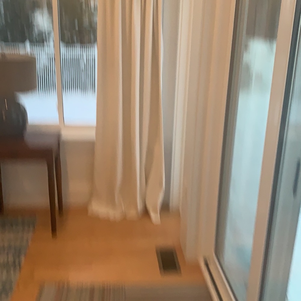 PotteryBarn Emery ivory linen curtain- just cleaned. Can Hang by rod/tab/ring - Picture 4 of 4